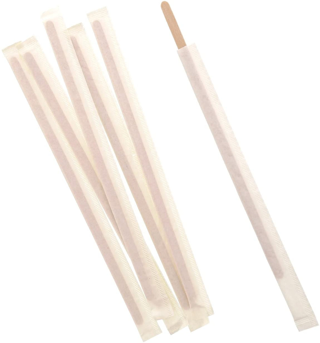 Stir Sticks: Individually Wrapped - Wooden 7.5inch - 500ct