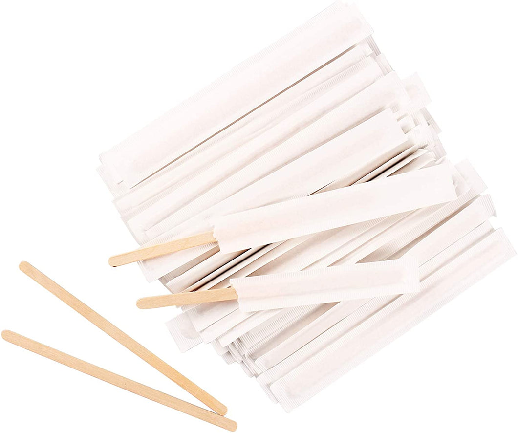 Stir Sticks: Individually Wrapped - Wooden 5.5inch - 500pc